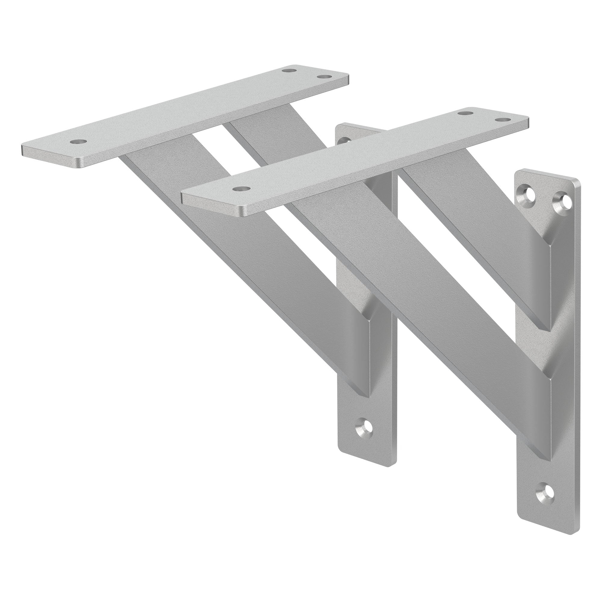 ECD Germany Möbel équerre étagère alu argent 180 mm lot 2
