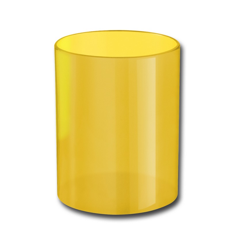 Safe Tool Fournitures de bureau pot à crayons jaune translucide rond