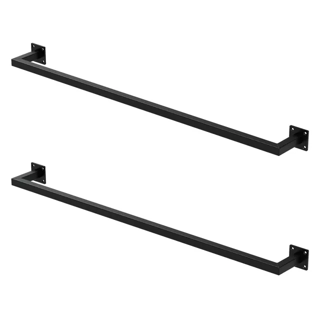 ECD Germany ML-Design tringle penderie murale noire 110 cm lot de 2 acier