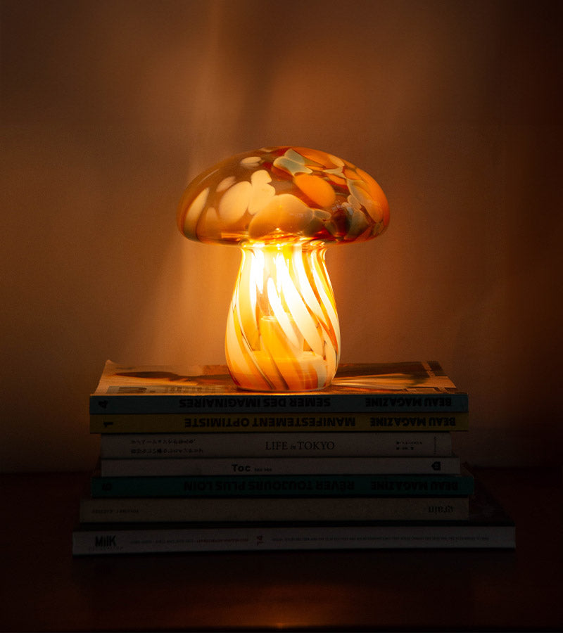 L'avant gardiste lampe champignon verre sans fil multicolore