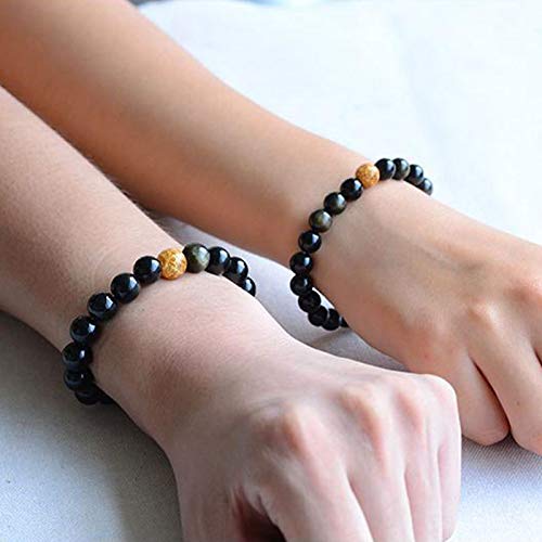 Shop-Story Lifestyle Bracelet perles onyx noir perle pailletée
