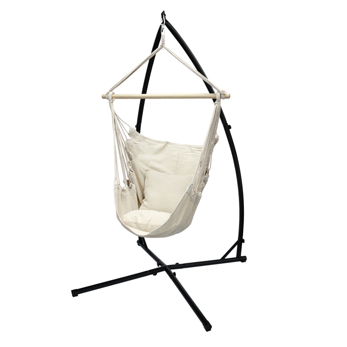 ECD Germany Sport & Freizeit fauteuil suspendu beige coton 120kg