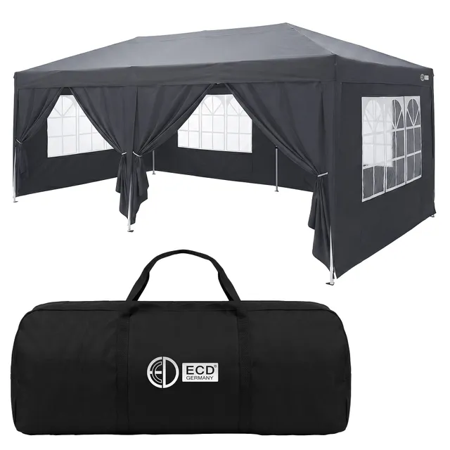 ECD Germany Garten tonnelle pliante 3x6 anthracite 6 parois