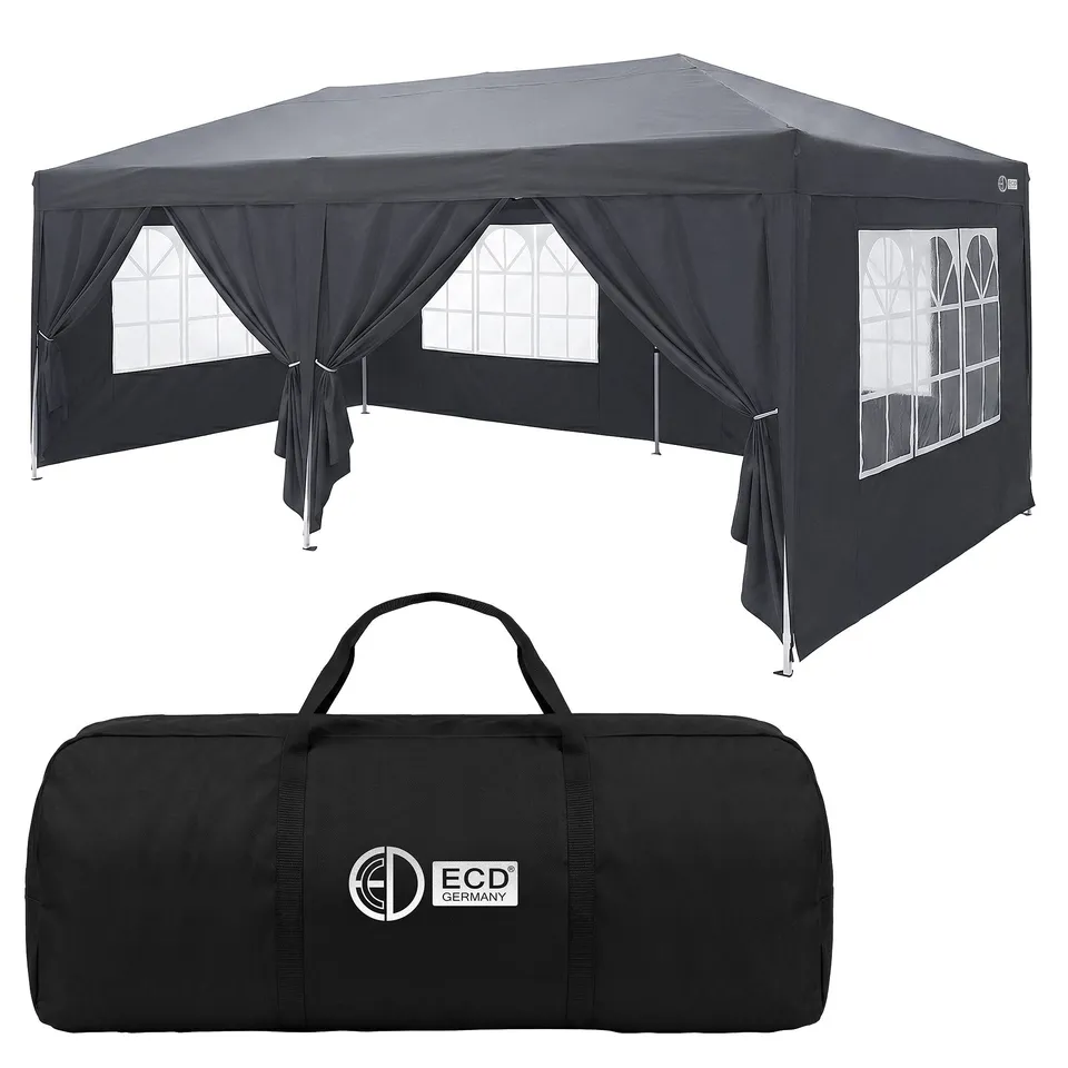 ECD Germany Garten tonnelle pliante 3x6 anthracite 6 parois