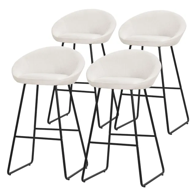 ECD Germany Möbel lot 4 tabourets de bar beiges 56x94x50 cm 120 kg
