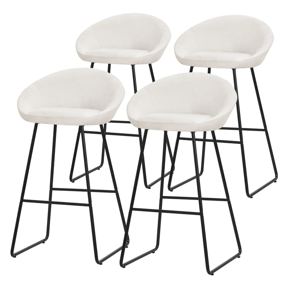 ECD Germany Möbel lot 4 tabourets de bar beiges 56x94x50 cm 120 kg