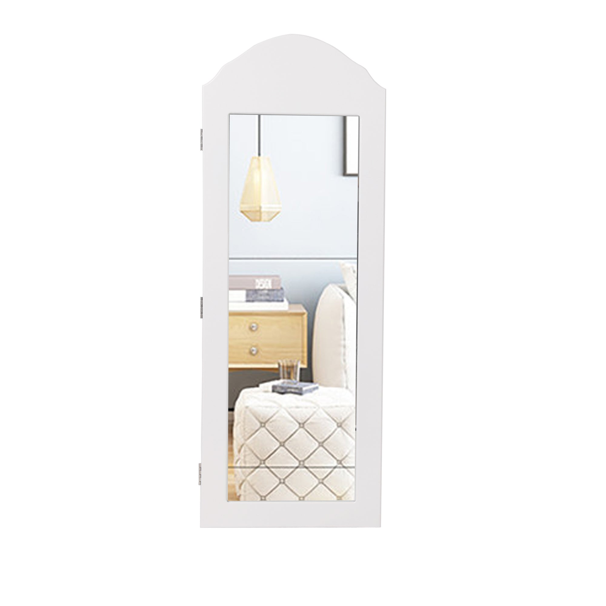 ML-Design Möbel armoire à bijoux miroir blanc 95x35x9 cm