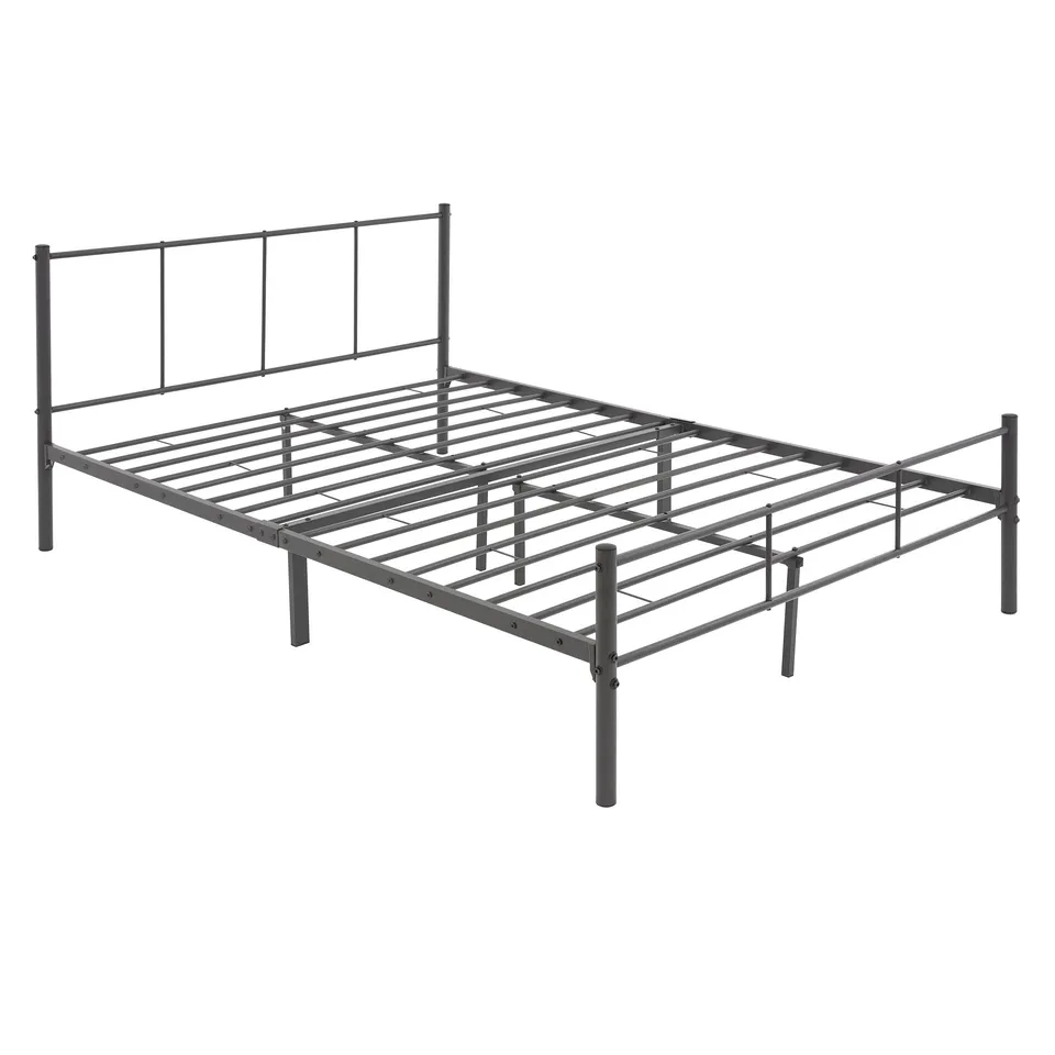 ECD Germany Möbel Lit Double Métal 160x200 Anthracite avec Sommier