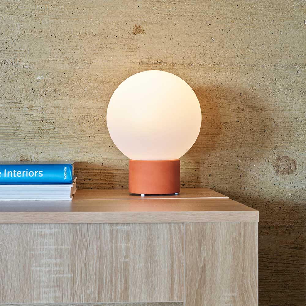 Red Deco Terra Lampe Table Sans Fil Terre Cuite H25cm Touch