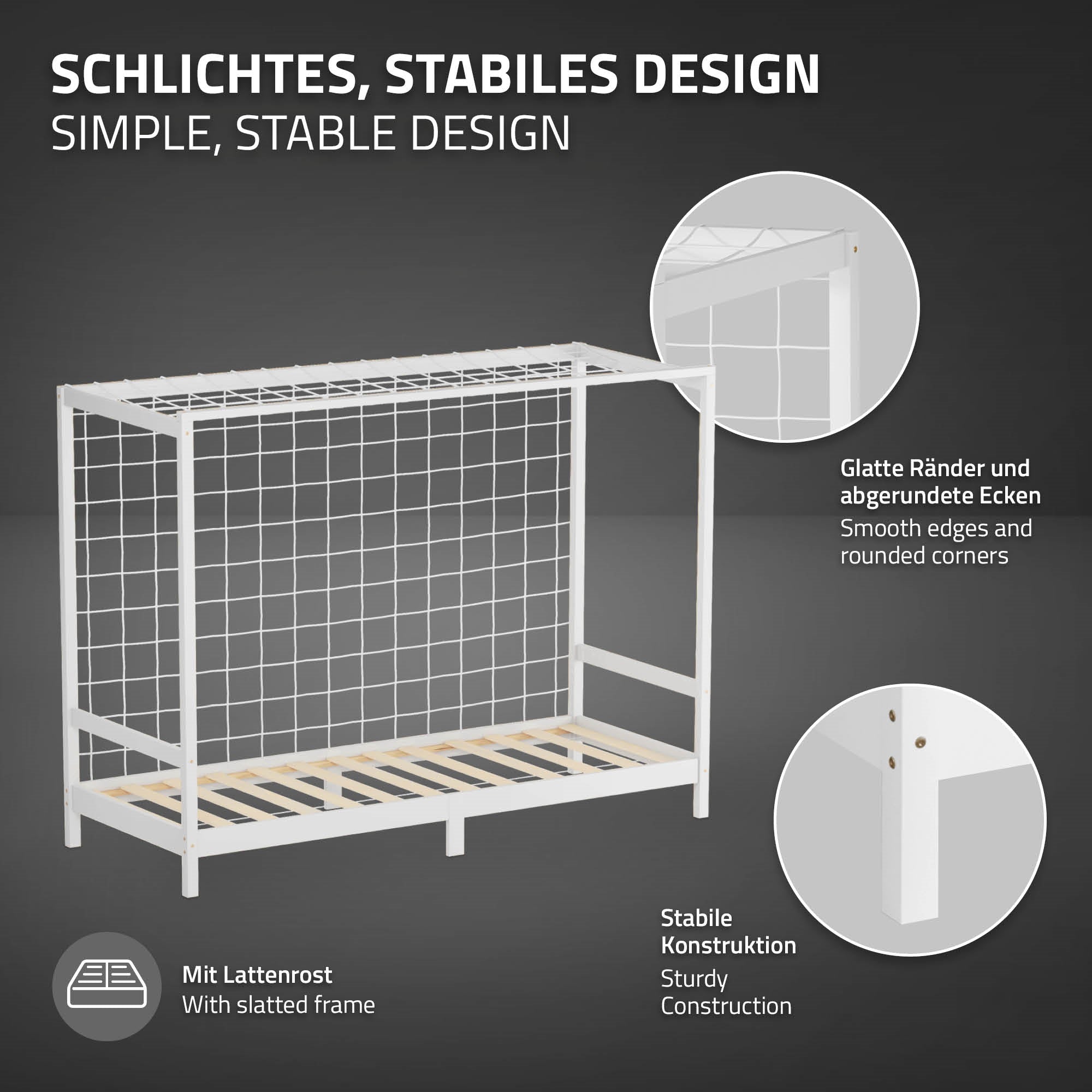 ECD Germany lit enfant but foot 90x200 blanc + matelas