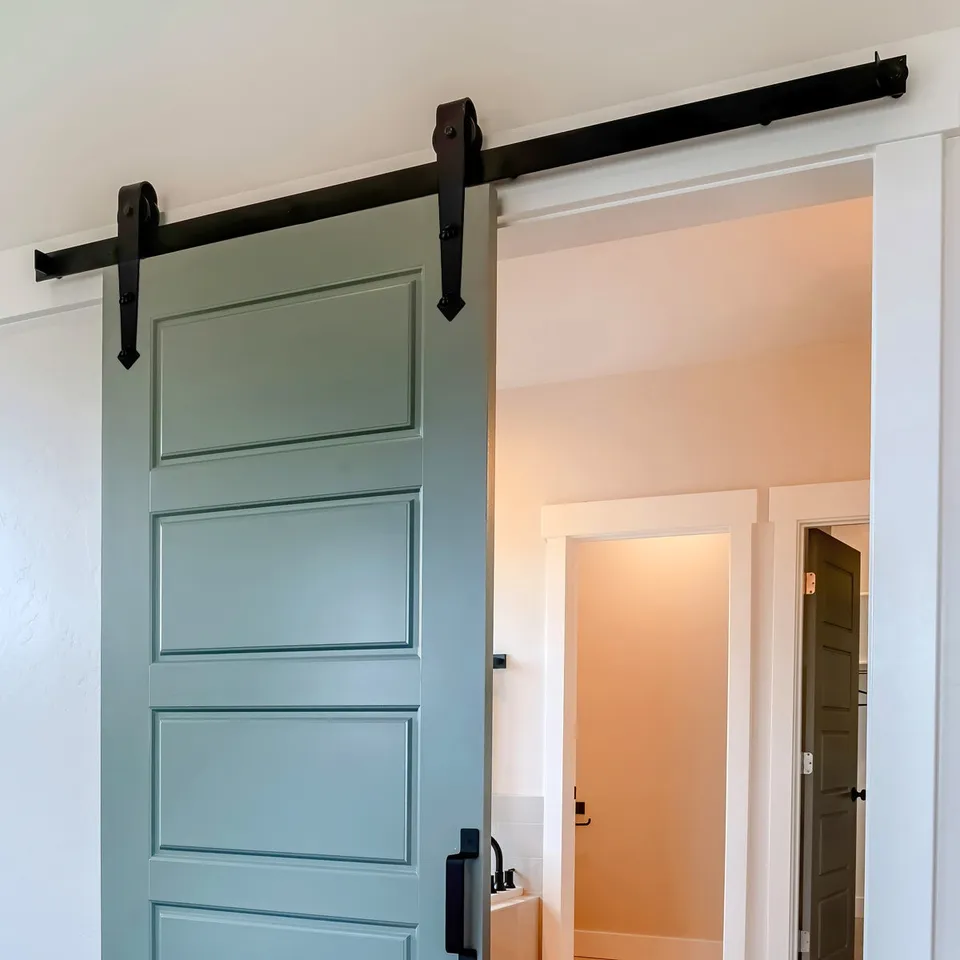 ECD Germany Werkstatt rail porte coulissante 244 cm noir acier