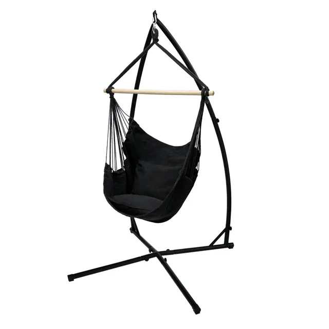 ECD Germany Sport & Freizeit fauteuil suspendu anthracite coton 120 kg