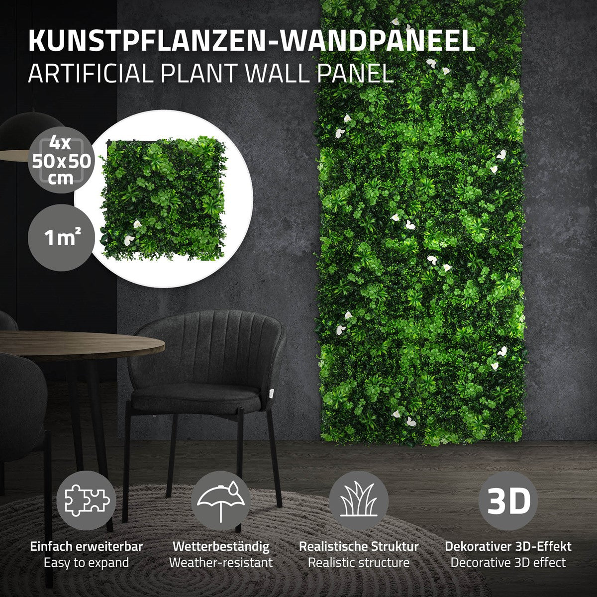 ECD Germany Haus & Wohnen mur végétal White Jasmine 50x50 lot 4