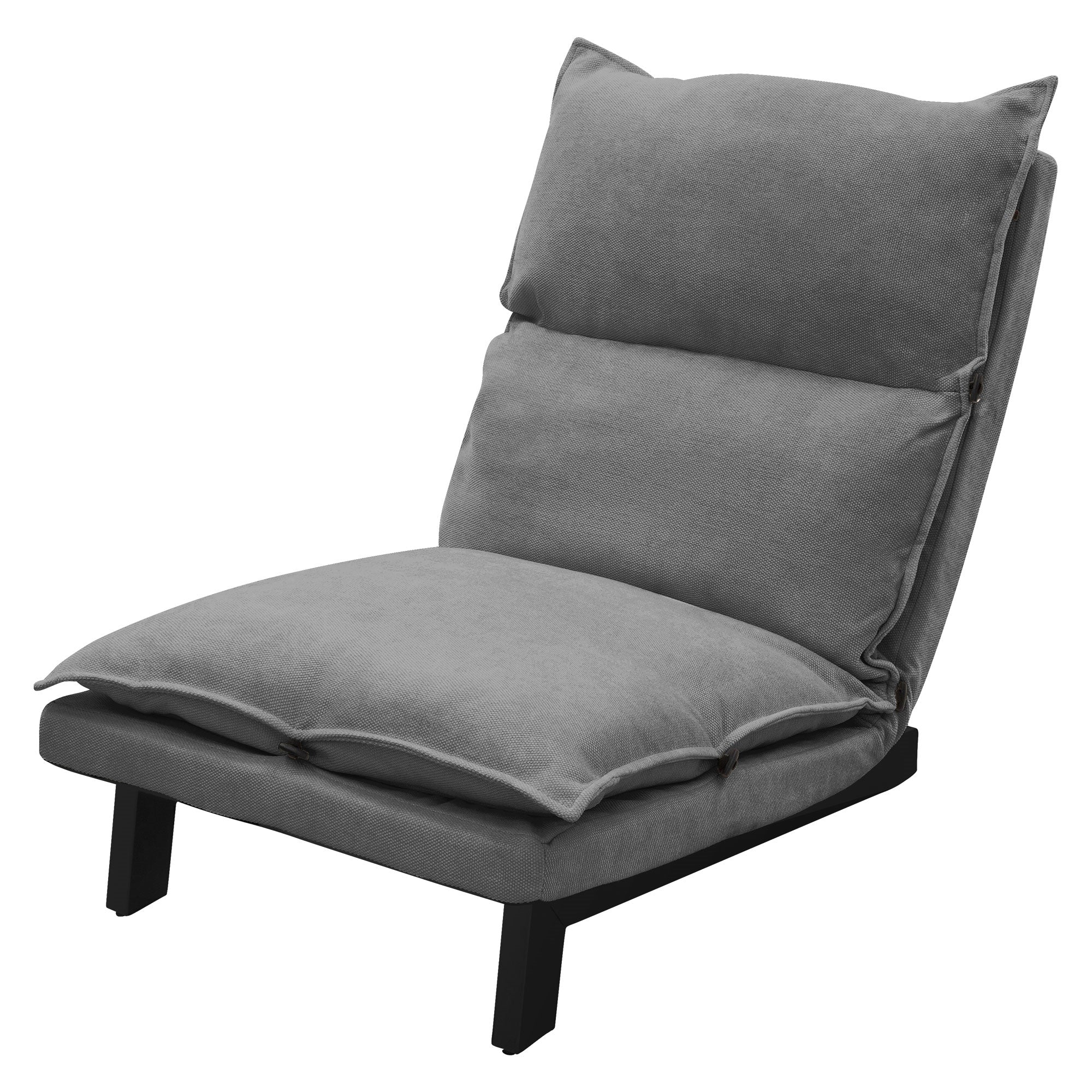 ECD Germany fauteuil de sol lin beige dossier réglable 73 cm