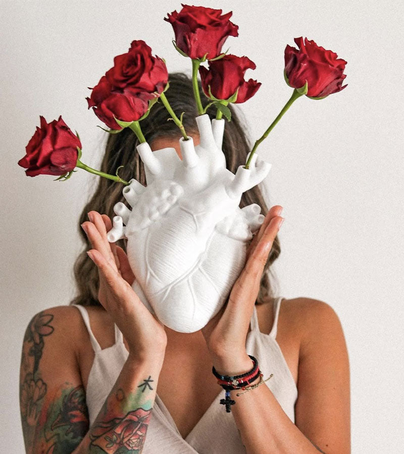 Seletti Love in Bloom vase coeur porcelaine anatomique