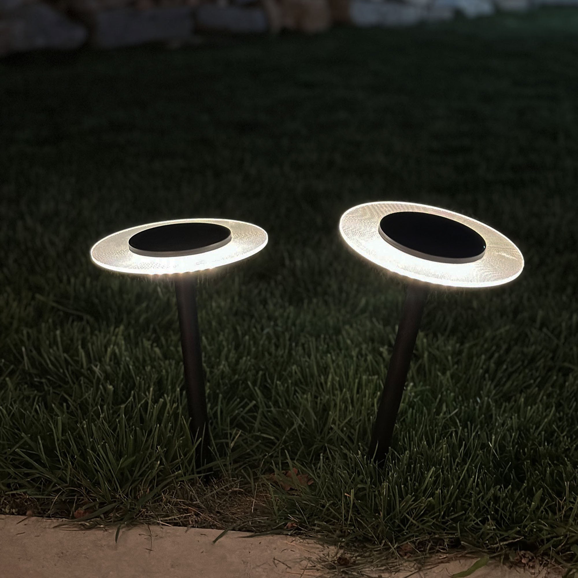 Red Deco UFO H35cm balise solaire LED blanc chaud lot 2