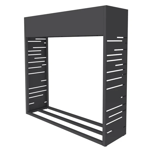 ECD Germany Garten porte-bûches 112x111 cm anthracite avec jardinière