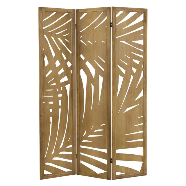 ECD Germany Sapporo Paravent bois 170x121 cm marron 3 pans