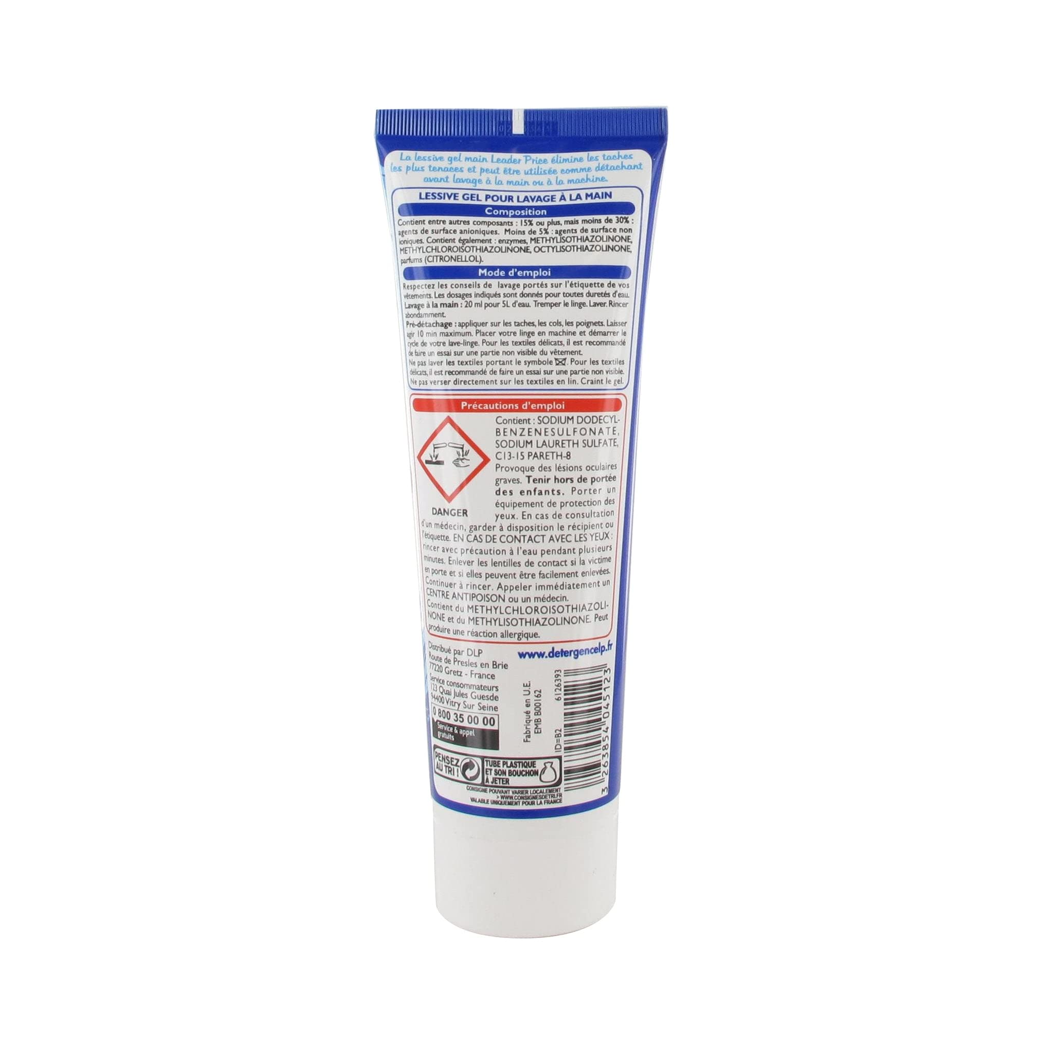 Leader Price Soin du linge lessive gel main 250ml basse température