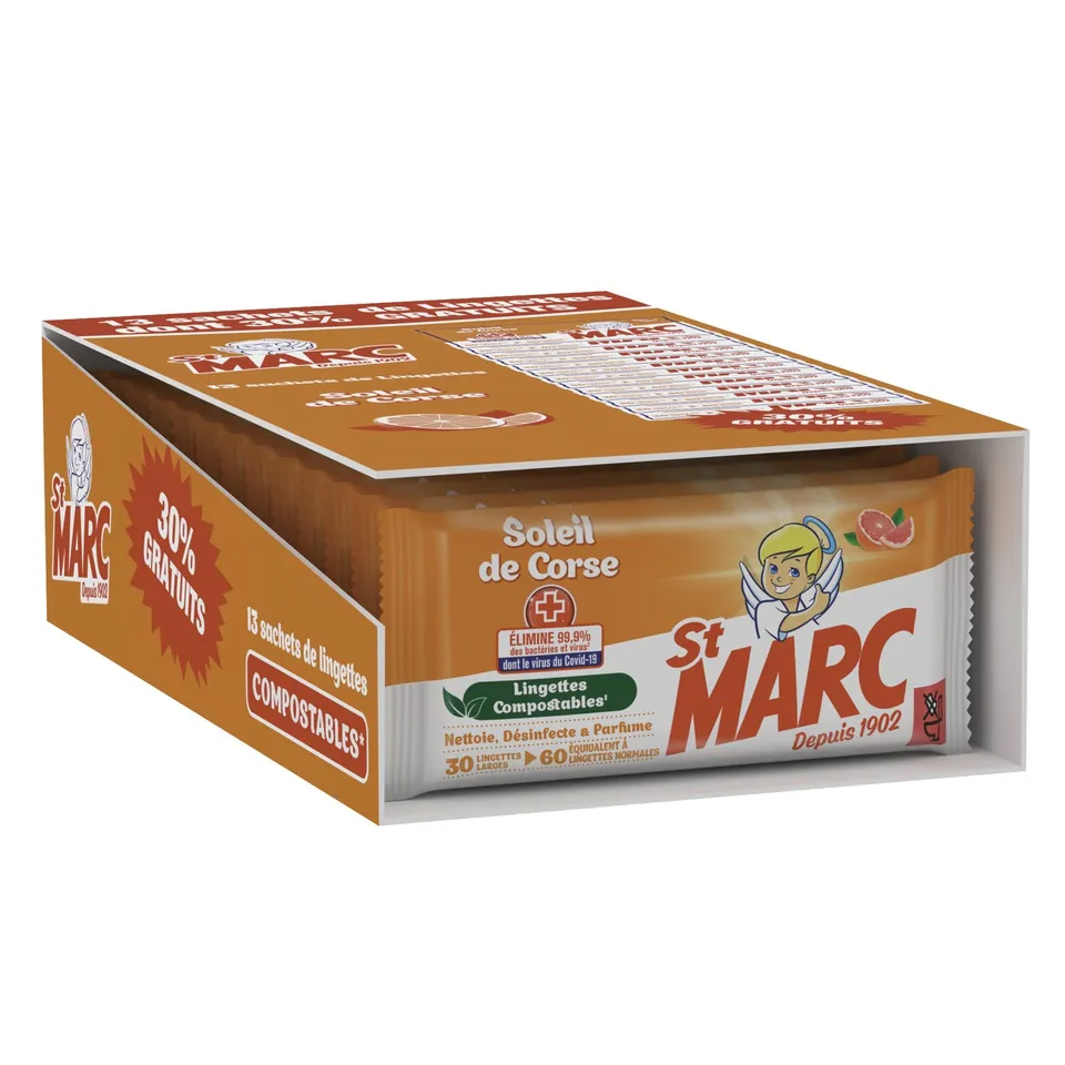 Soleil de Corse lingettes désinfectantes lot 13x30 parfumées