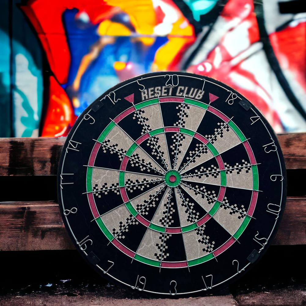 Reset Dartboard cible fléchettes sisal 45 cm + 6 fléchettes