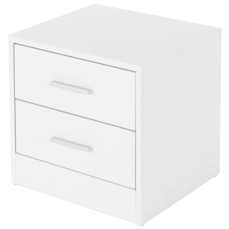 ECD Germany Möbel table de chevet 38x37x34 blanc 2 tiroirs
