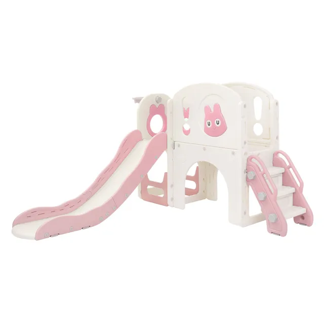 ECD Germany Joyz toboggan enfant rose 5en1 avec tour