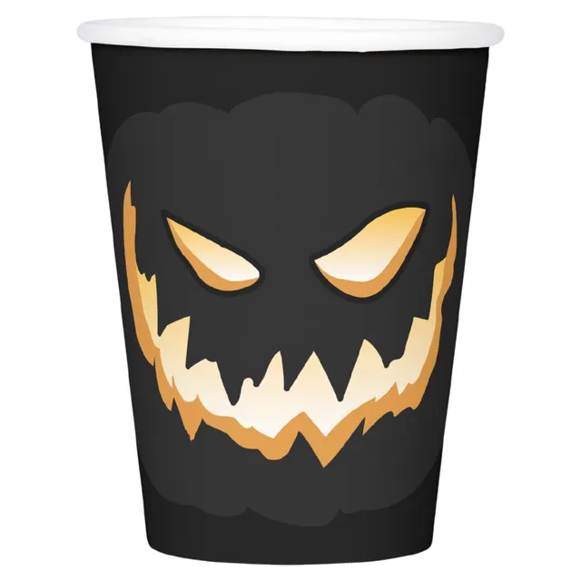 Halloween gobelets carton citrouille 10x25cl jetables