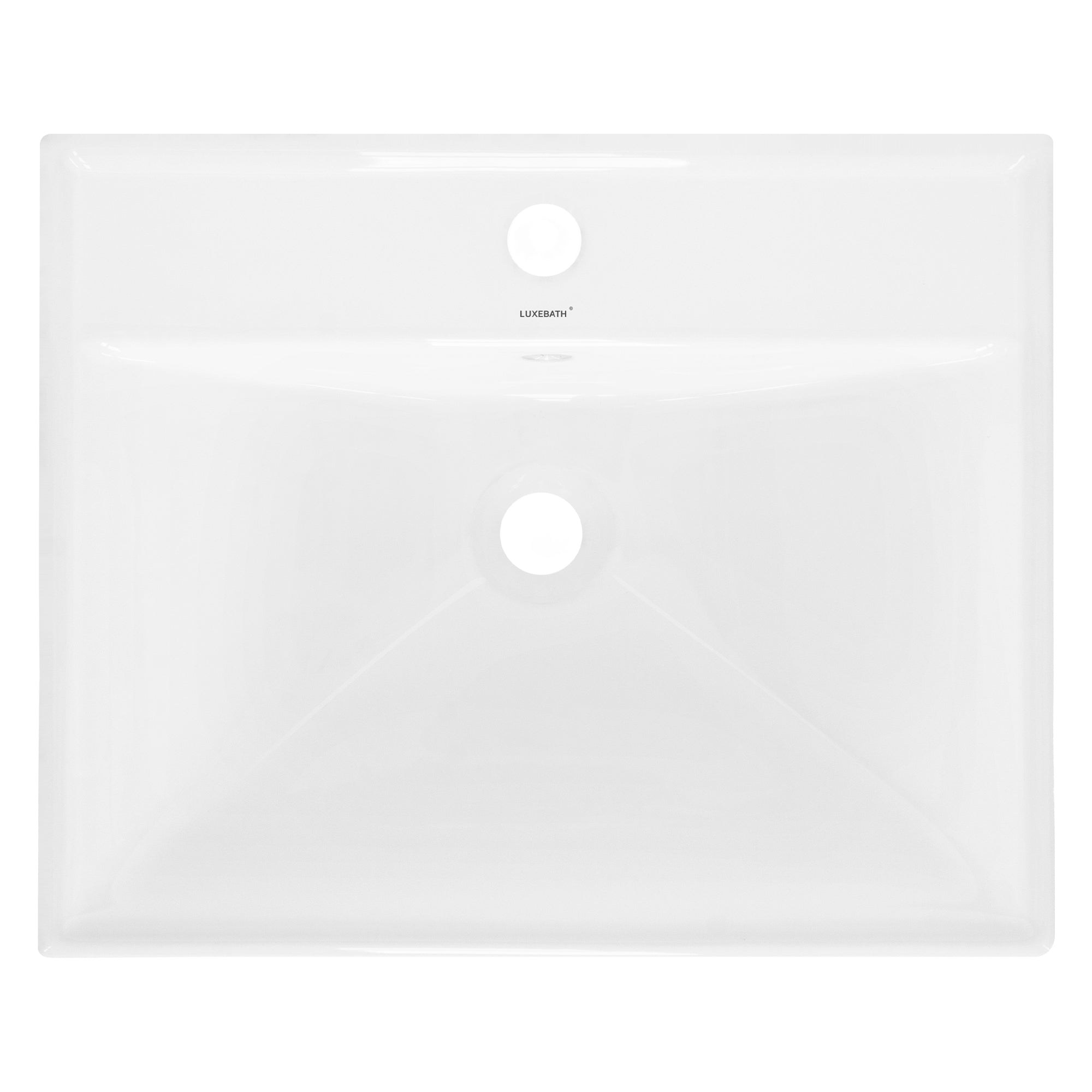ECD Germany LuxeBath lavabo céramique blanc 51 cm avec bonde