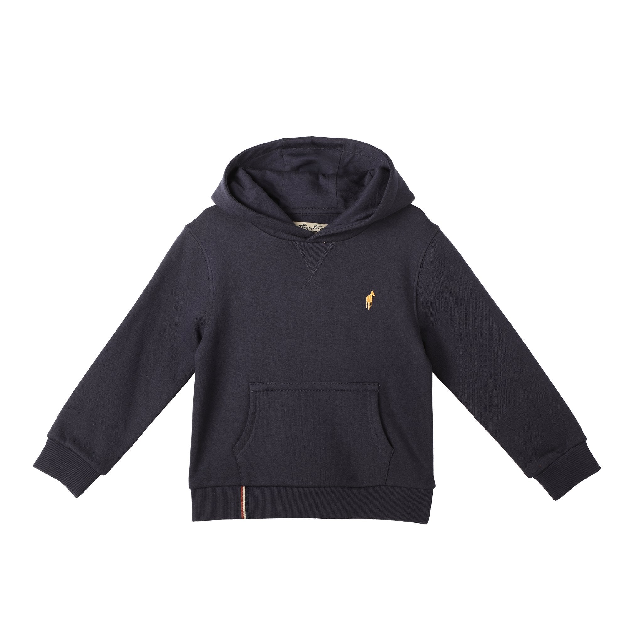 Sweat à capuche enfant bleu foncé broderie 12A