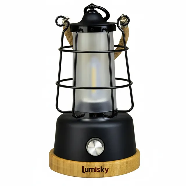 Red Deco Wildy lanterne sans fil LED anse corde dimmable H23 cm
