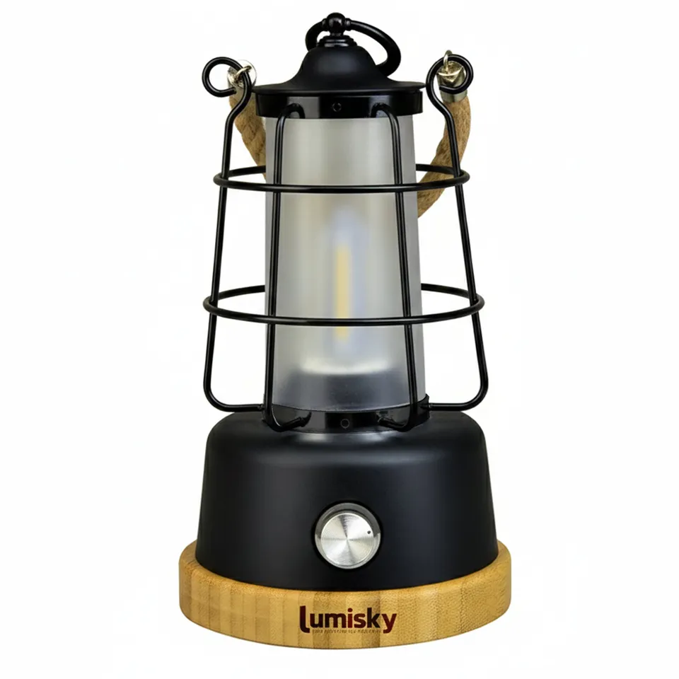 Red Deco Wildy lanterne sans fil LED anse corde dimmable H23 cm