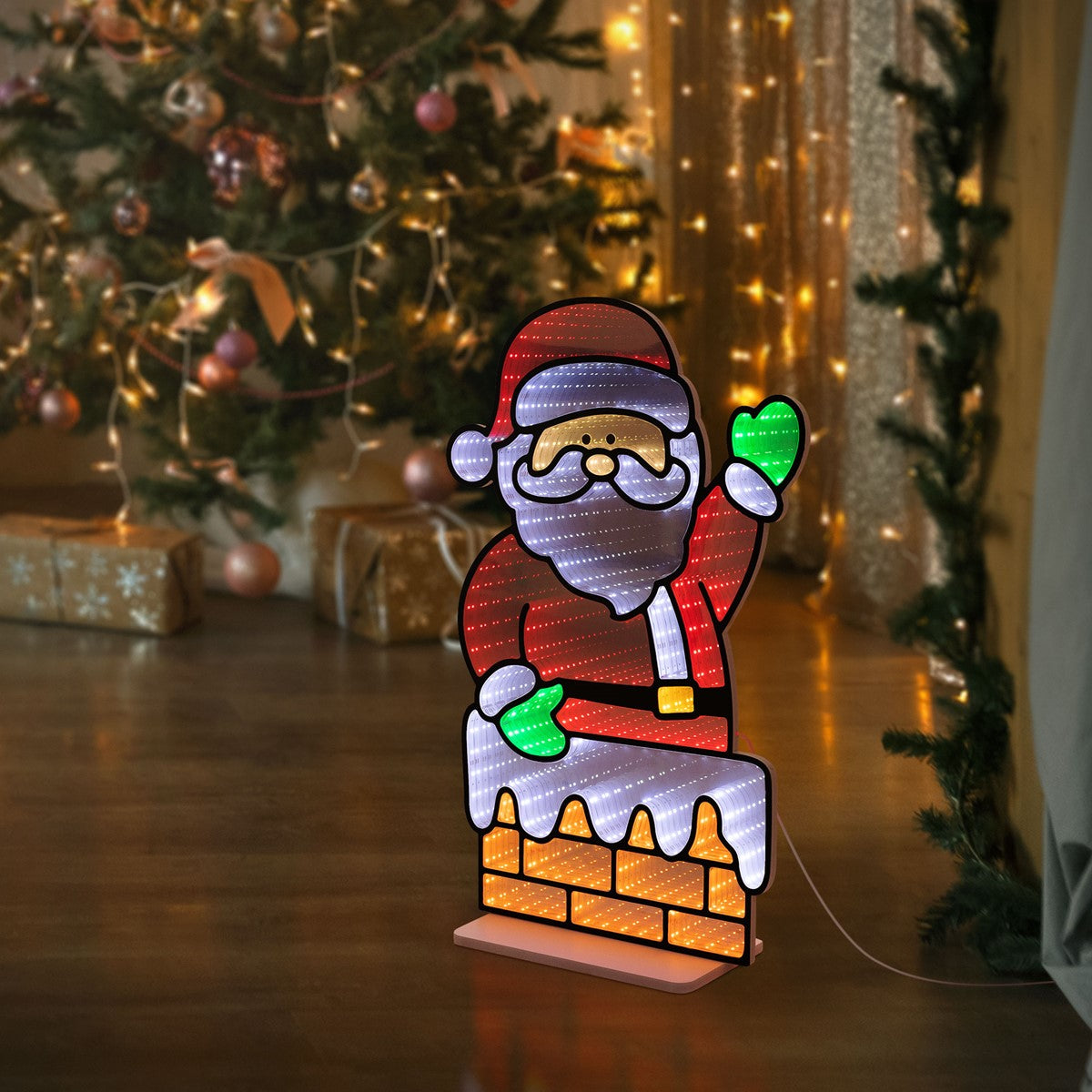 ECD Germany Haus & Wohnen déco Noël père Noël LED 38x60 cm