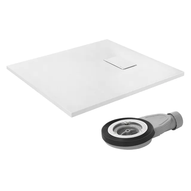 ECD Germany Sanitär receveur de douche 90x80 cm blanc antidérapant