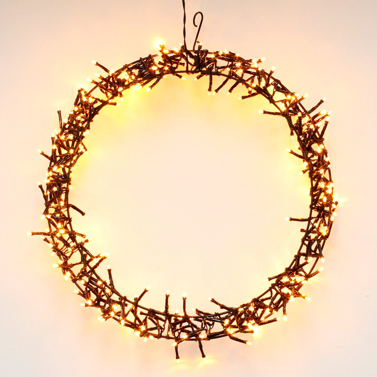 ECD Germany Haus couronne Noël LED blanc chaud 38 cm