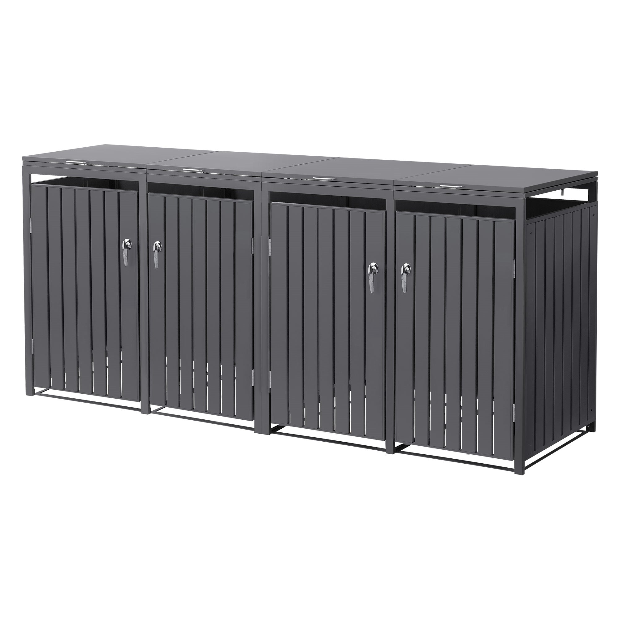 ECD Germany Garten cache-poubelle acier anthracite 4x240L