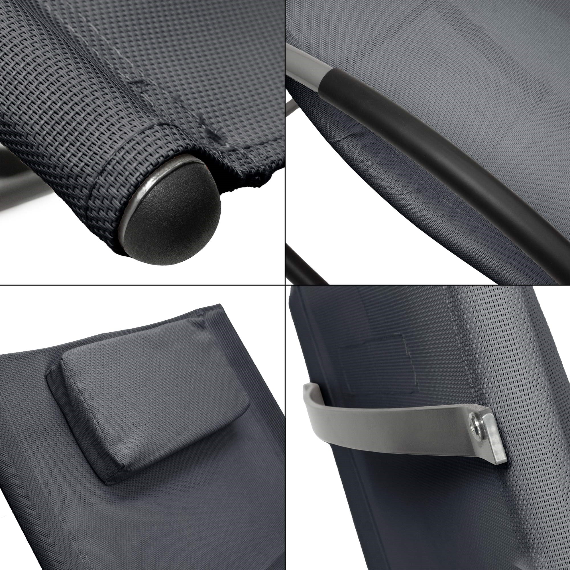 ECD Germany Sport & Freizeit Transat à bascule anthracite + oreiller
