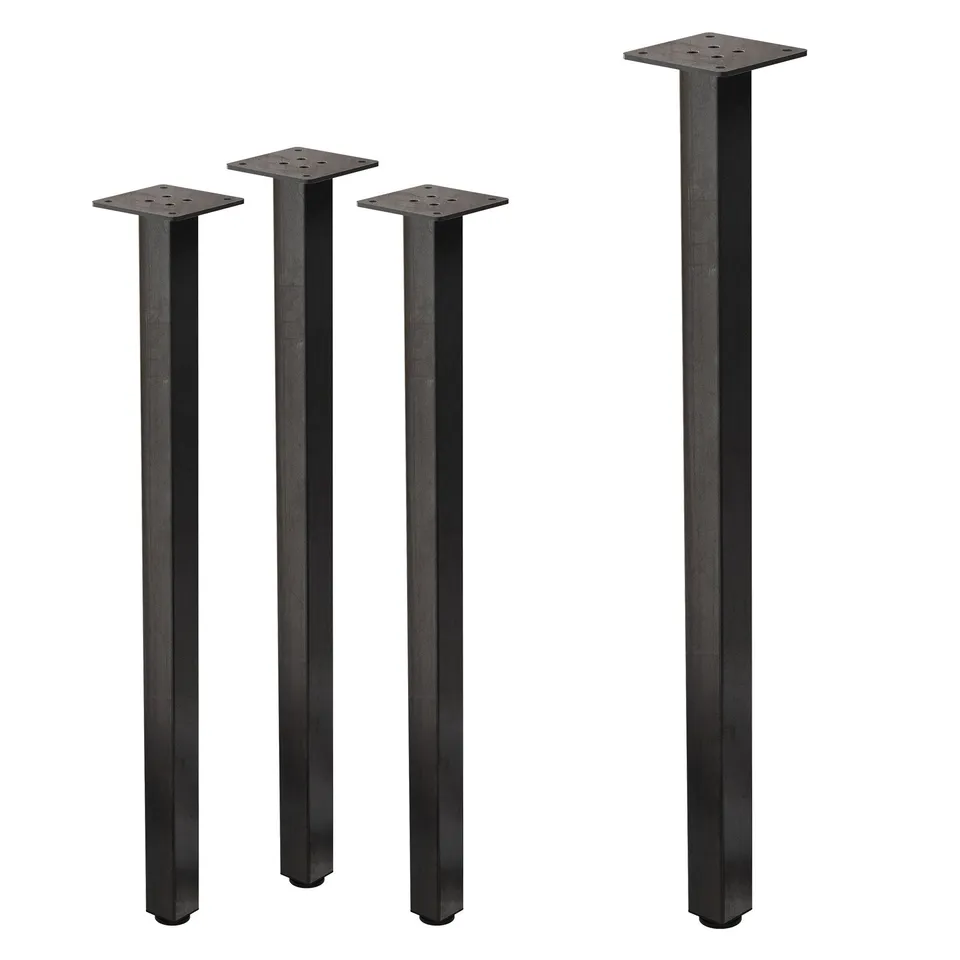 Pieds table acier I-Design 72 cm noir industriel lot 4