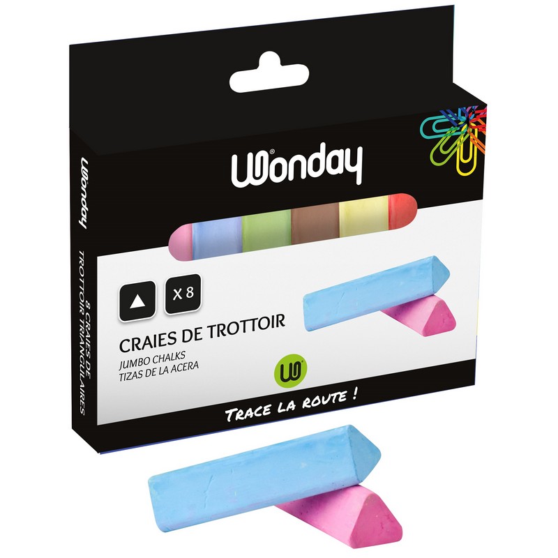 Safe Tool Fournitures scolaires craie trottoir boite 8 triangulaire