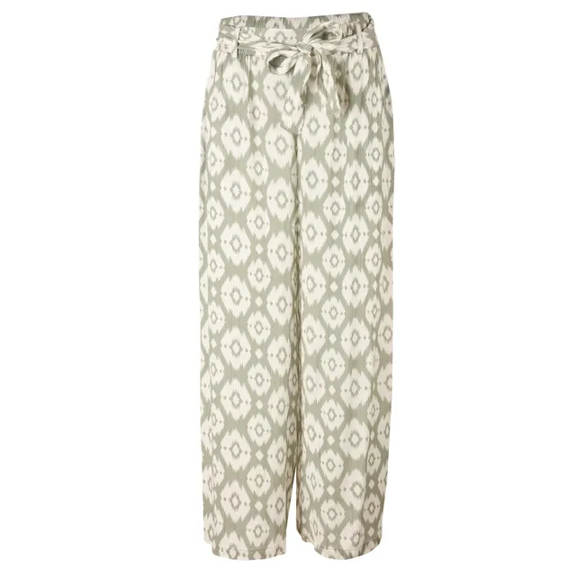 Stokomani Mode pantalon large imprimé vert fluide taille 38