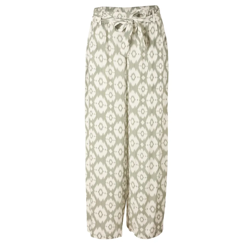 Stokomani Mode pantalon large imprimé vert fluide taille 38