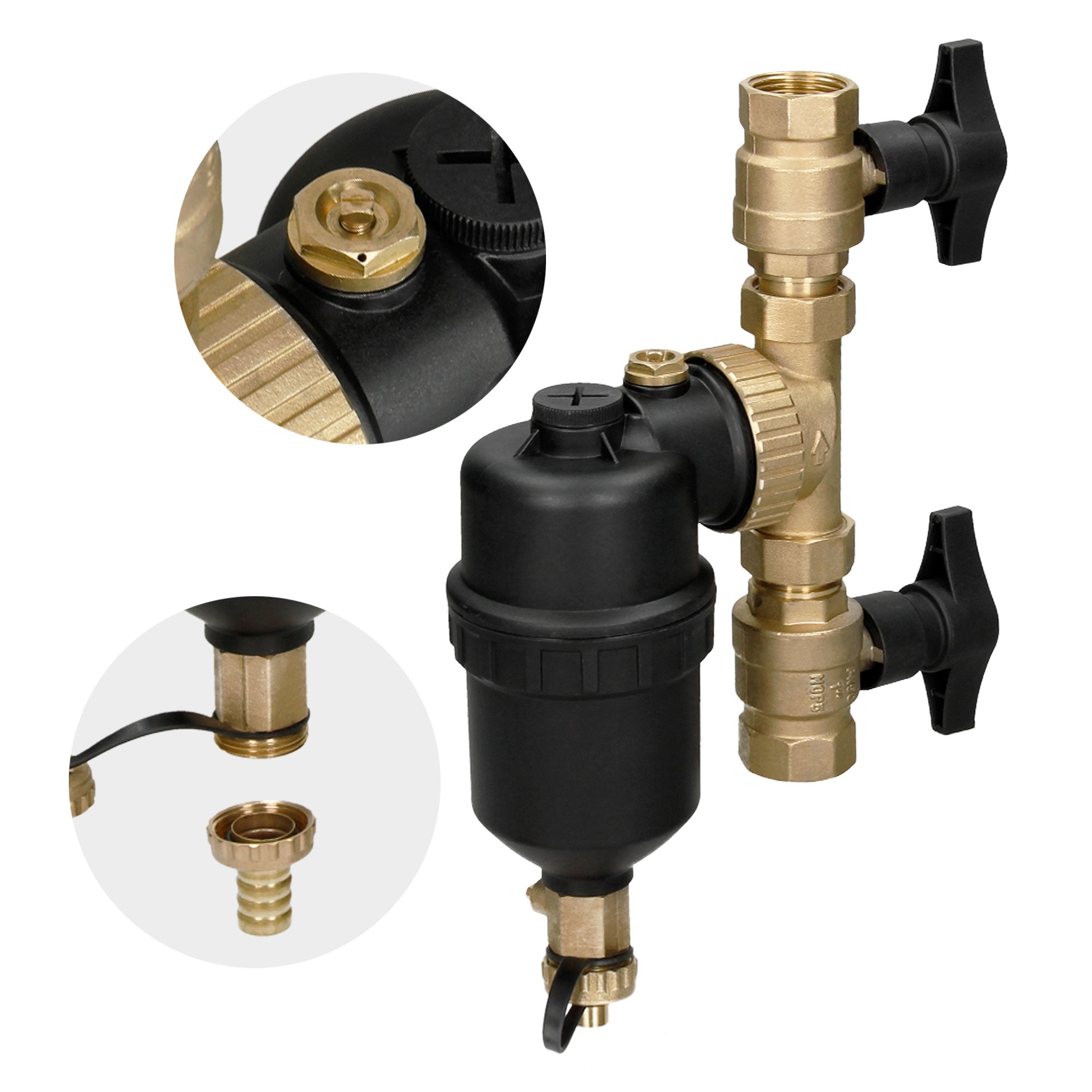 LuxeBath séparateur de boues magnétique 1"-3/4" vannes