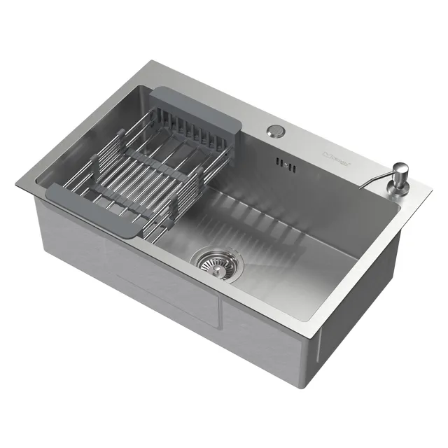 ECD Germany Sanitär évier 68x45 cm inox argent encastrable