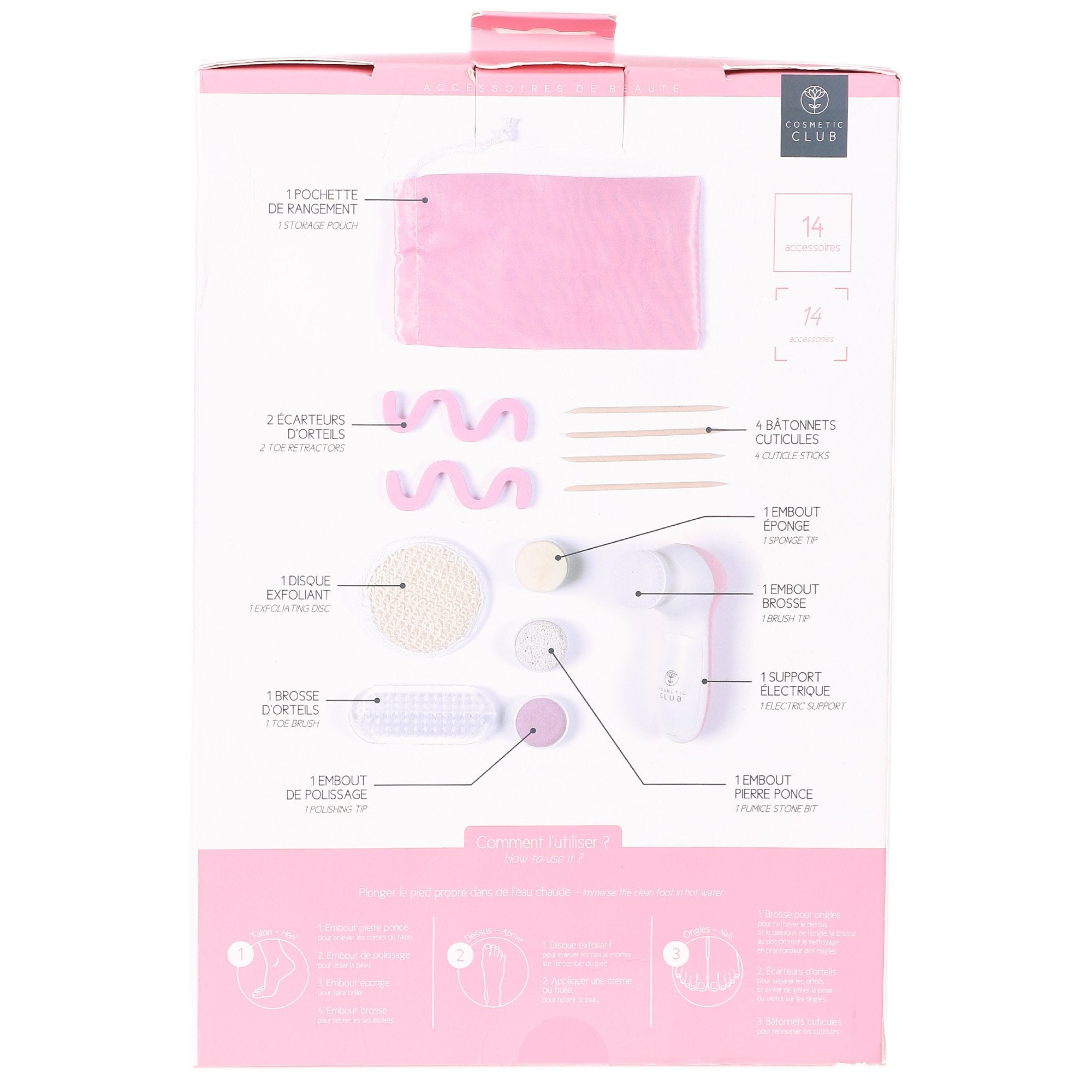 Stokomani Beauté et bien-être Coffret pédicure 14 accessoires pieds