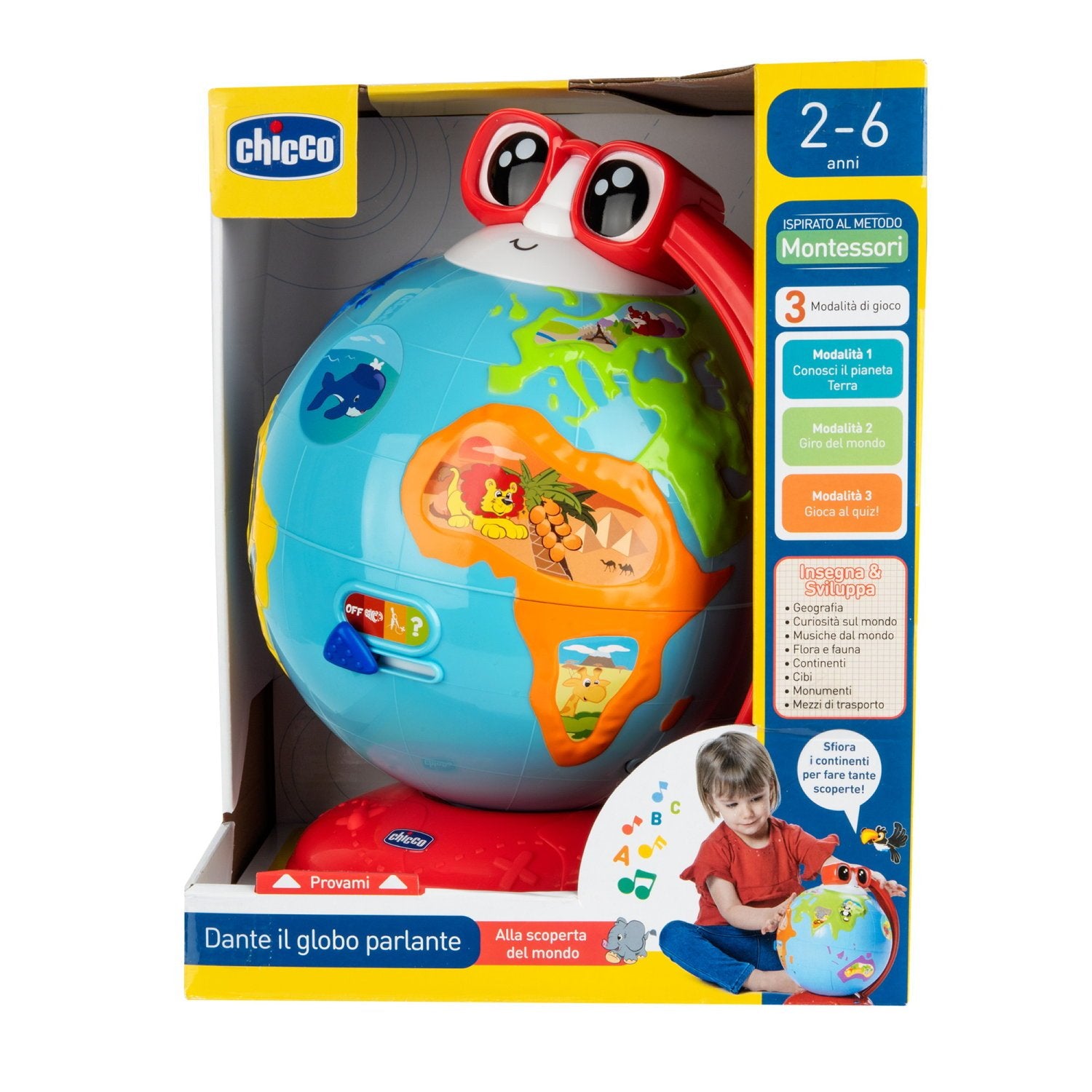 Chicco Globe Parlant jouet éducatif continents animaux