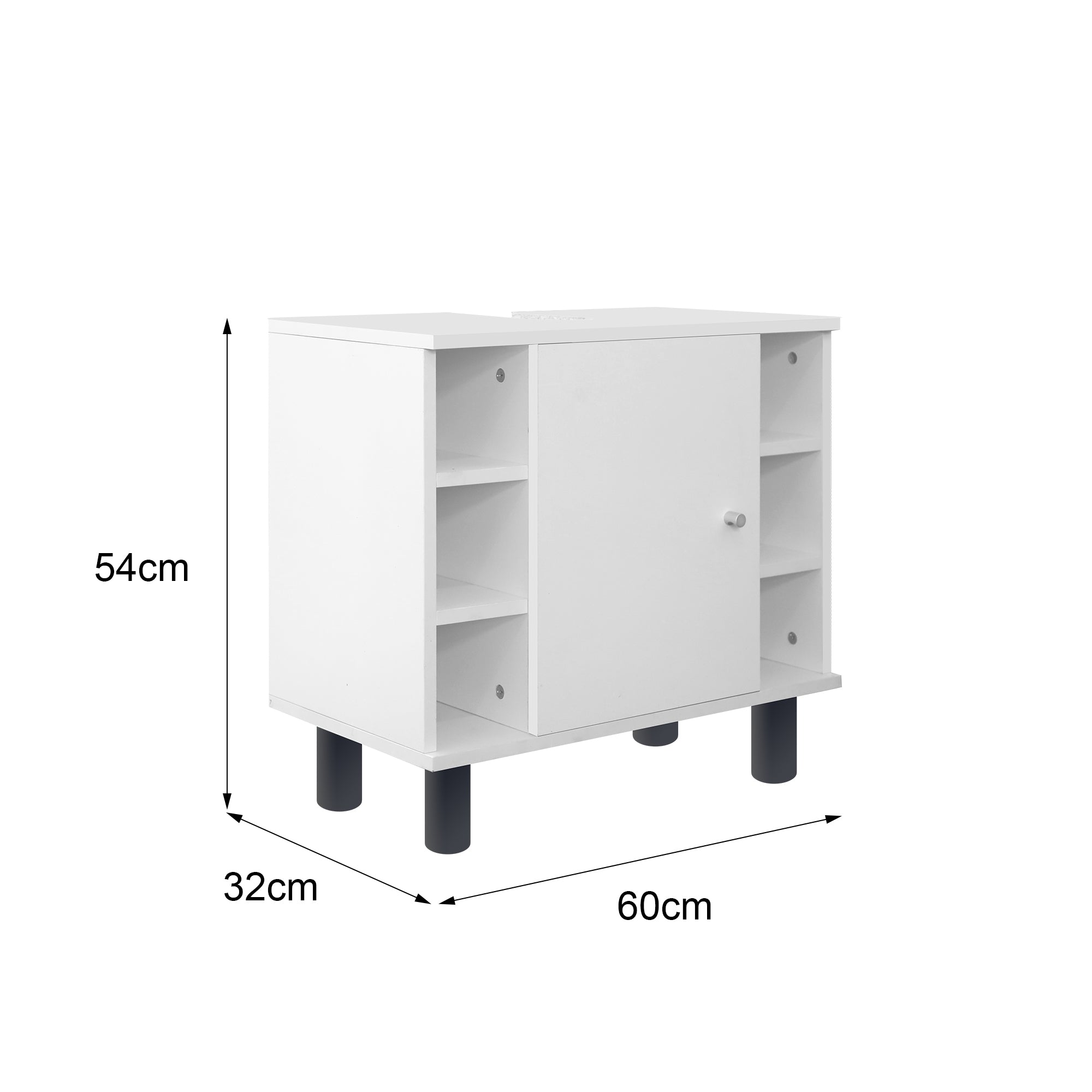 ECD Germany ML-Design meuble salle de bain blanc 2 pièces bois