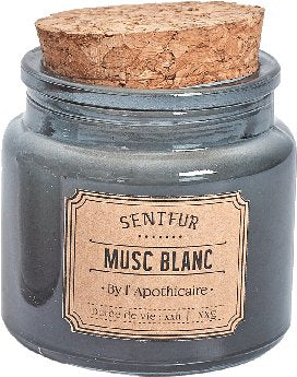 Stokomani Maison bougie parfumée pot apothicaire musc blanc