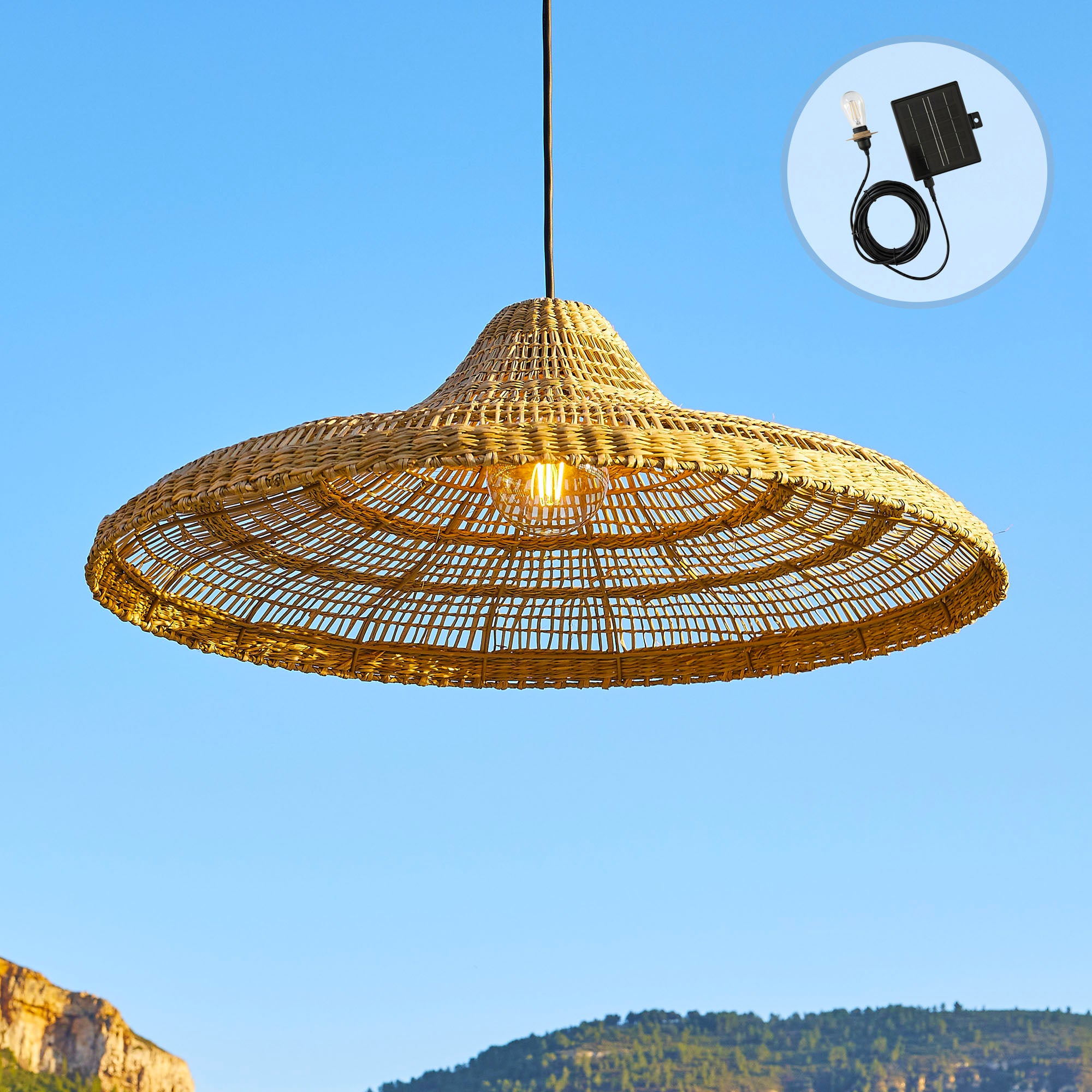 Red Deco Freya Large Solar suspension herbe marine 70 cm