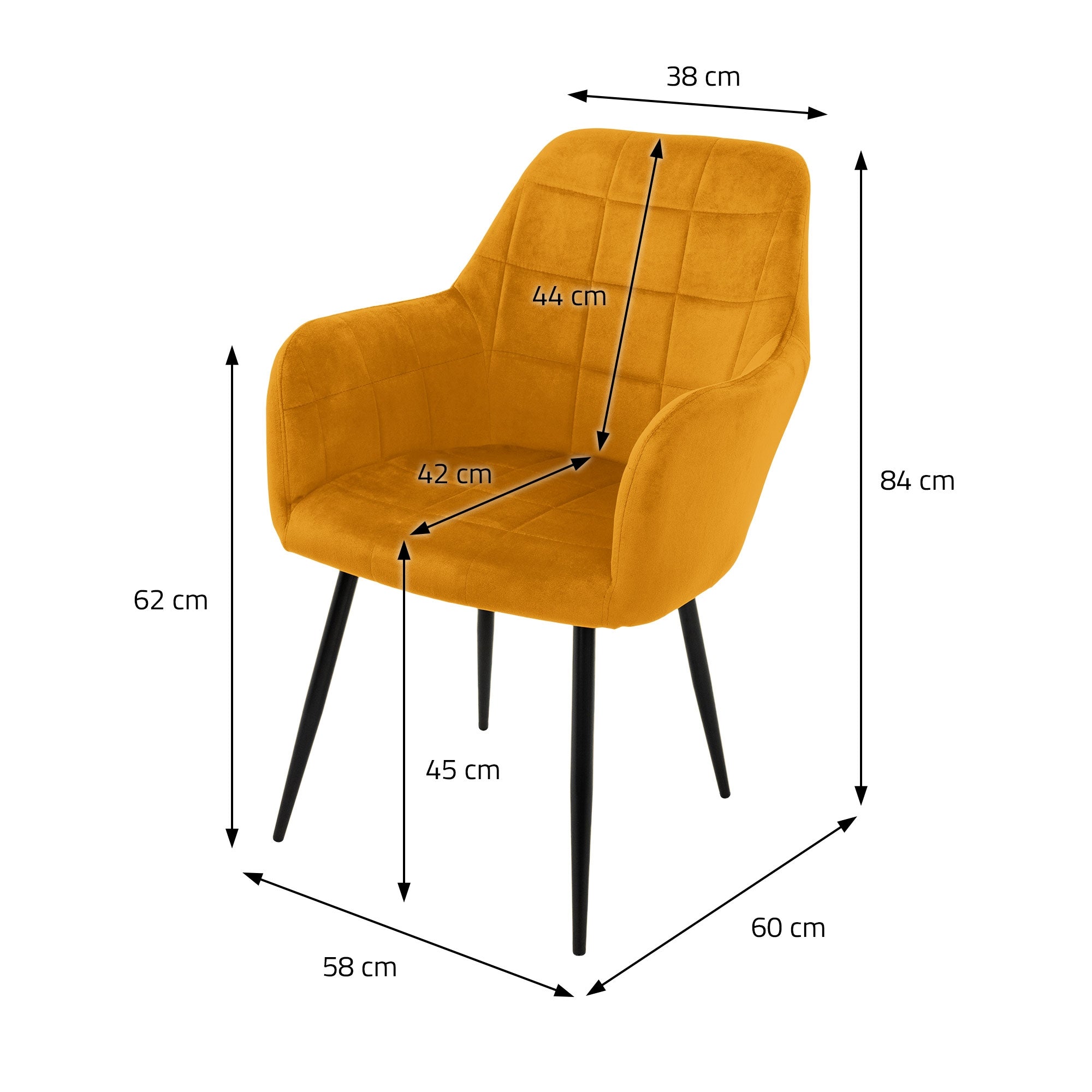 ECD Germany Möbel ML-Design chaise velours moutarde lot 2