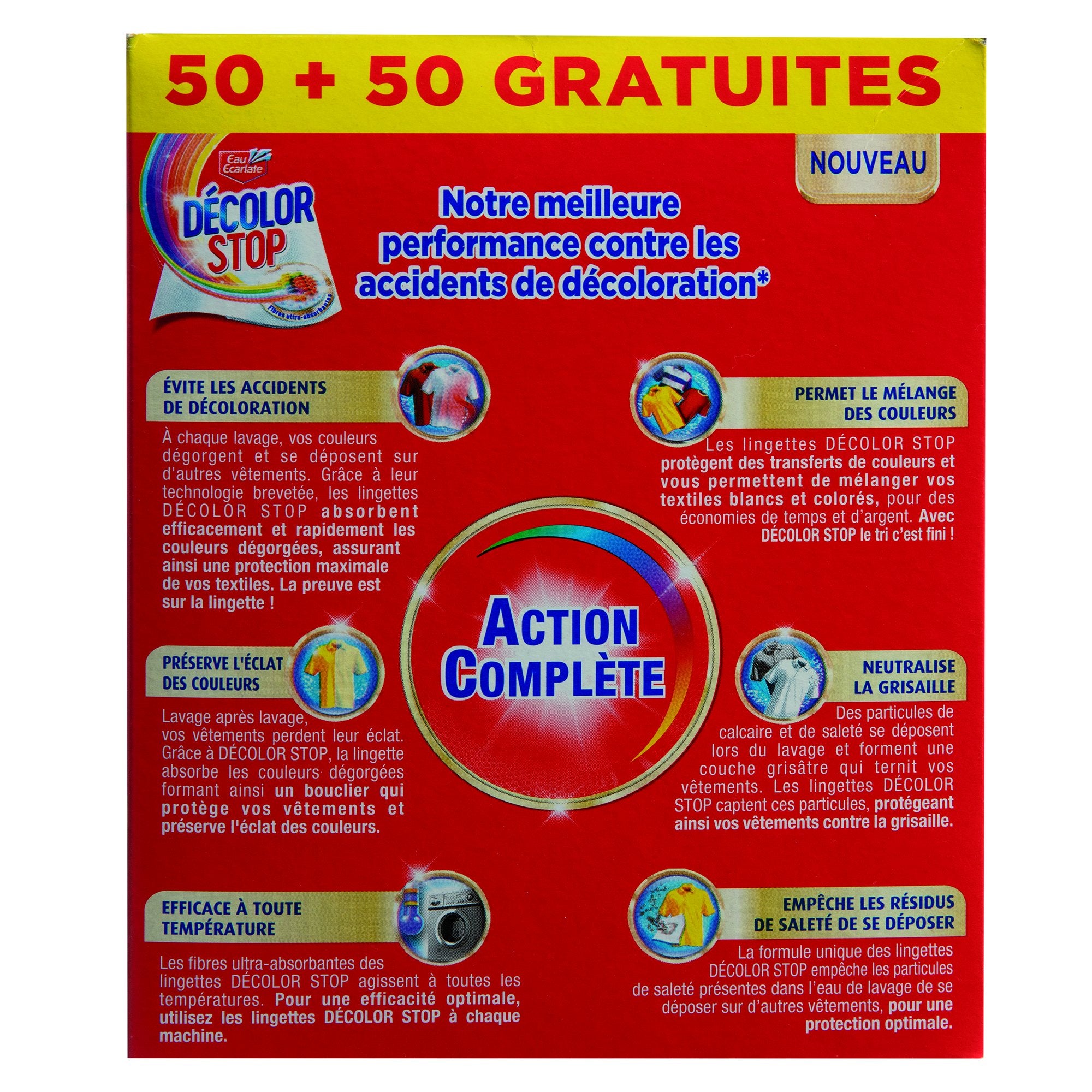 Stokomani Mode lingettes décolor stop 100 lingettes anti-dégorgement